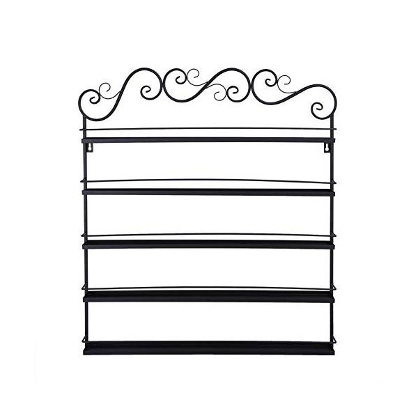 Silun メタルネイルポリッシュ壁マウントラック 5段 オーガナイザー ネイルディスプレイホルダー 年中無休 メタルネイルポリッシュ壁