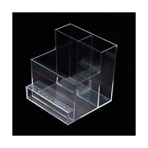 P Prettyia 2個 アクリルネイルドリル機収納 ディスプレイボックス スタンド ネイルドリルビットホルダー 倉