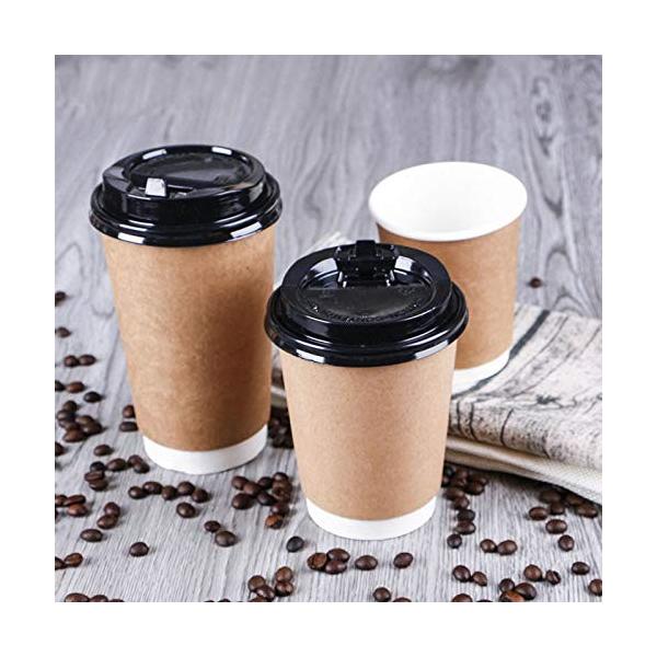 紙カップ ペーパーカップ 使い捨てカップ コップ 二重断熱カップ 気質アップ コーヒー お茶 会社 ティー フタ付き おしゃれ こーピーコップ 業務用