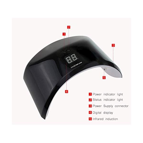 ネイルドライヤー24w Uvポリッシュリムーバーledネイルランプ用ジェルネイルポリッシュ 30秒 60秒時間設定と99秒低発熱 好評 黒