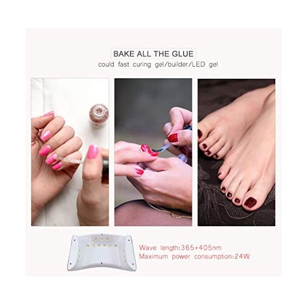 ネイルドライヤー24w Uvポリッシュリムーバーledネイルランプ用ジェルネイルポリッシュ 30秒 60秒時間設定と99秒低発熱 好評 黒