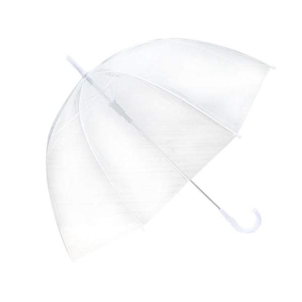 Topfires 透明傘 ビニール傘 長傘 ジャンプ傘 おしゃれ かわいい ドーム型 自動オープン 高