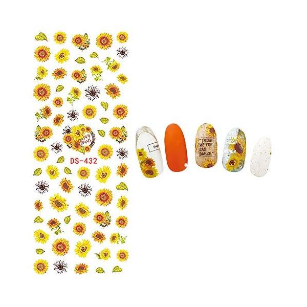 Weimay ネイルステッカー花ネイルステッカー ラベンダー ひまわり 超人気 ギフト セットレディースプレゼント ネイルステッカー ネイルポリッシュ