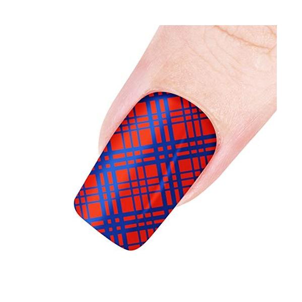 ネイルプレート スタンピング チェック柄 可愛い 春 夏 秋 冬 ネイルステンシル ケース付き イメージ スタンプネイルプレート キレイめ プレート 人気 おすすめ