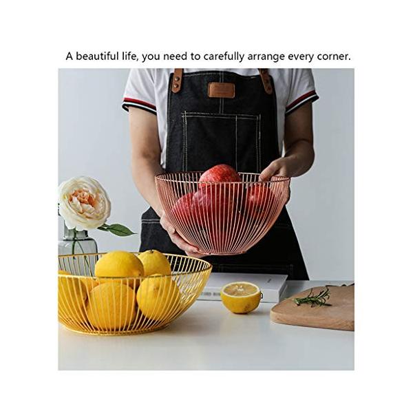 鍛鉄線中空果物バスケット クロム金属ラウンドリビングルームのスナック果物のボウルのパンの収納バスケット 売り出し