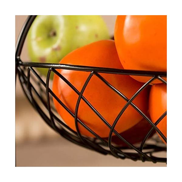 2層フルーツボウル 黒鉄製フルーツバスケットキッチン食器収納ラック パーティー 結婚式 キッチンリビングルーム ホーム 期間限定