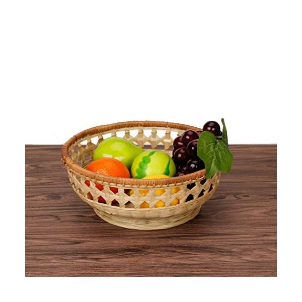 通販 天使の家 天然の手作り手編み竹籠野菜バスケット収納ダストパンフルーツ野菜ドレンバスケット