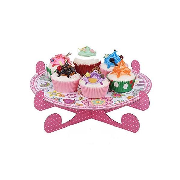 ベビーシャワーのカップケーキスタンド美味しいティーパーティーのフローラルケーキスタンド パーティーフードサーバー Web限定 色 サイズ ピンク