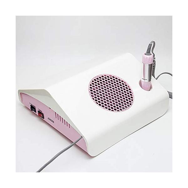 Da07shg4xrt Minato 多機能ネイルドライヤー ほこり掃除機 電気ネイルファイルマニキュアサロン用ネイルアートツール ピンク