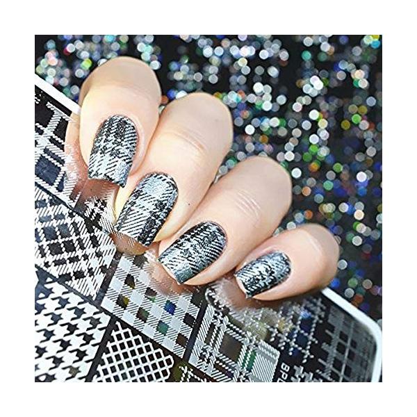 チェック柄 大放出セール スタンピングネイルプレート 長方形ネイルアートスタンピングプレートツール