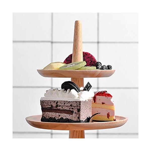 Upkoch 党店のための3層のカップケーキタワーのフルーツの前菜デザートの陳列台が付いている木製のカップケーキの立場 格安saleスタート