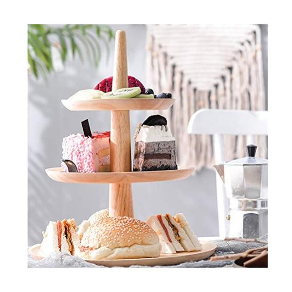 Upkoch 党店のための3層のカップケーキタワーのフルーツの前菜デザートの陳列台が付いている木製のカップケーキの立場 格安saleスタート