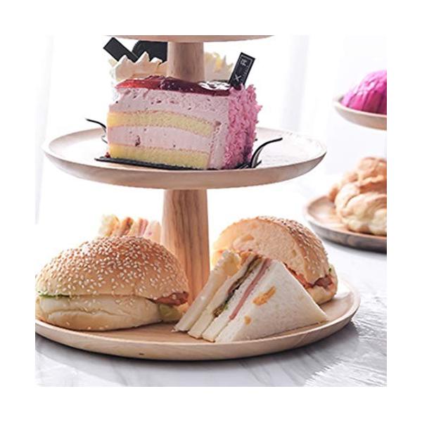 Upkoch 党店のための3層のカップケーキタワーのフルーツの前菜デザートの陳列台が付いている木製のカップケーキの立場 格安saleスタート