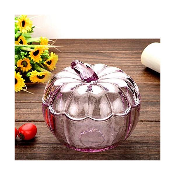 アディンフルーツプレート かぼちゃクリスタルガラス収納瓶キャンディージャー付き蓋装飾収納ボックスクリエイティブ装飾品 カラー B ストアー