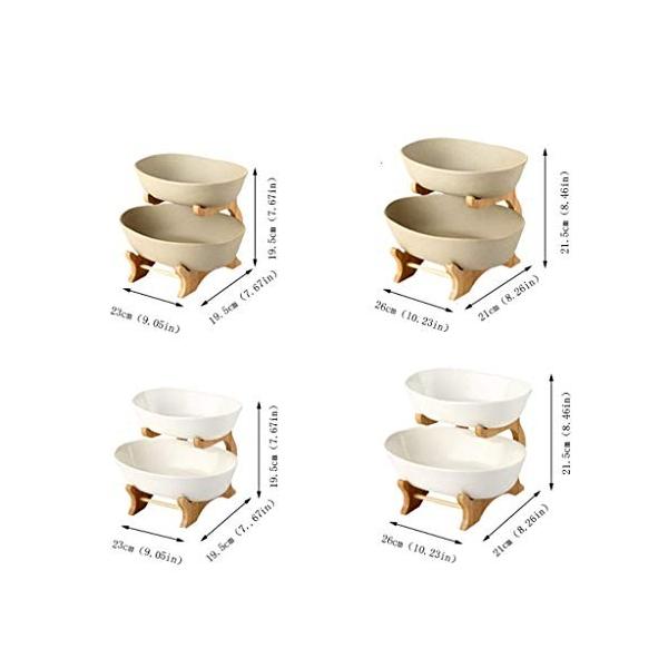 アディンフルーツボウルセラミッククリエイティブサラダデザート装飾的な棚2段サービング皿は