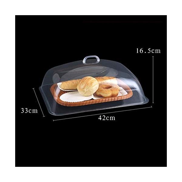 透明プラスチックドーム 商舗 長方形食品ダストカバーフルーツ保存カバーウェディングケーキカバーペストリードームキッチンフードカバー Size