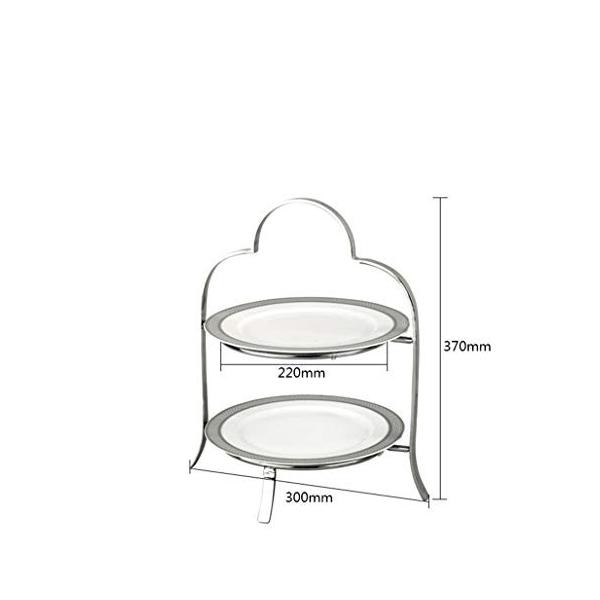 いよいよ人気ブランド Wenxy プレート 多層ケーキスタンド 多層セラミックトレイケーキ フルーツプレートステンレス鋼ブラケットレストランホテルディスプレイスタンド 中皿