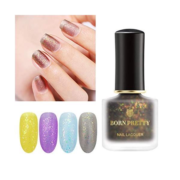 Born Pretty マットマイカオーロラマニキュア 4色セット 専用ベース