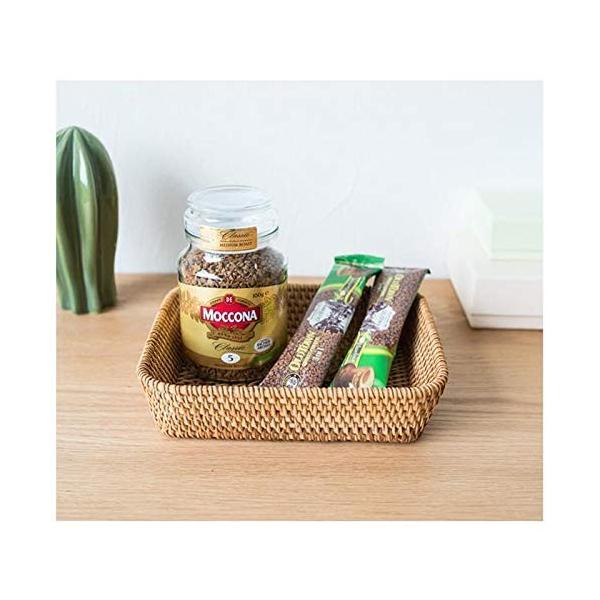 Xkjpshop 大人気 フルーツプレート 秋の籐長方形フルーツバスケット雑貨収納バスケットフルーツパンスナックボックス