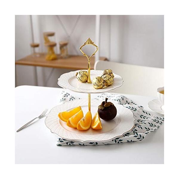 野菜バスケットヨーロッパ英語アフタヌーンティーセラミック2層スナックトレイペストリーラックドライフルーツキャンディー