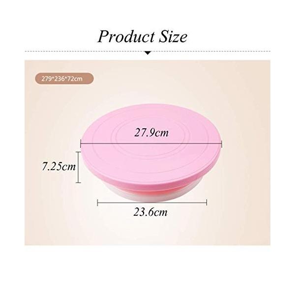 滑り止めリング付きテーブルターンテーブルターンテーブルを飾るピンクのケーキ誕生日ケーキデコレーションツール初心者初心者ケーキトレイを使用 サイズ 27 お金を節約