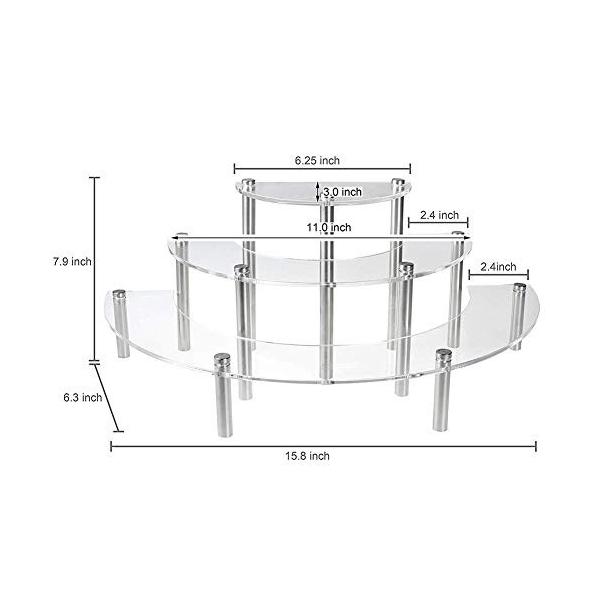 ケーキスタンド 3段 アクリル カップケーキ ペストリースタンド ディスプレイ用 取り外し可能 定価 パーティー用 結婚式 化粧品収納ラック 誕生日 透明