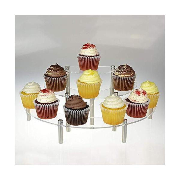 ケーキスタンド 3段 アクリル カップケーキ ペストリースタンド ディスプレイ用 取り外し可能 定価 パーティー用 結婚式 化粧品収納ラック 誕生日 透明
