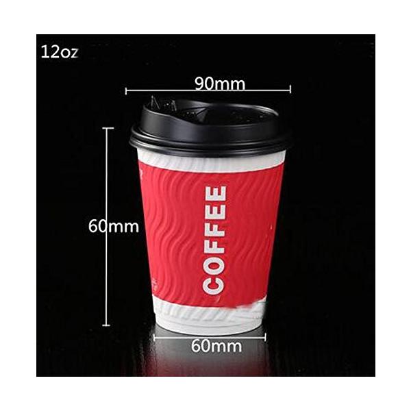 好評受付中 波 50本の使い捨てコーヒーカップのセット蓋付き紙カップホットドリンクカップ 01