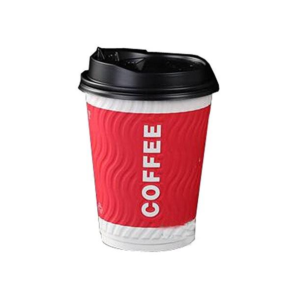 波 50本の使い捨てコーヒーカップのセット蓋付き紙カップホットドリンクカップ メーカー公式 01