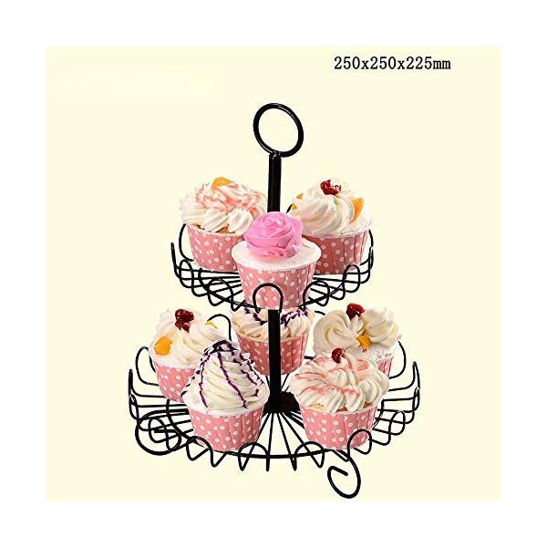 ケーキスタンド あらゆるホビーベイカー2カップケーキスタンドに適しています オリジナル どのテーブルでも使用できます 色 サイズ 2 ブラック