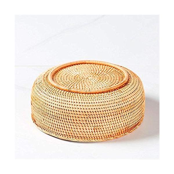 ラウンド籐バスケットフルーツバスケットフルーツパンバスケットスナック収納バスケットキャンディーボックススナックトレイ 国内最安値に挑戦 Fenping Size