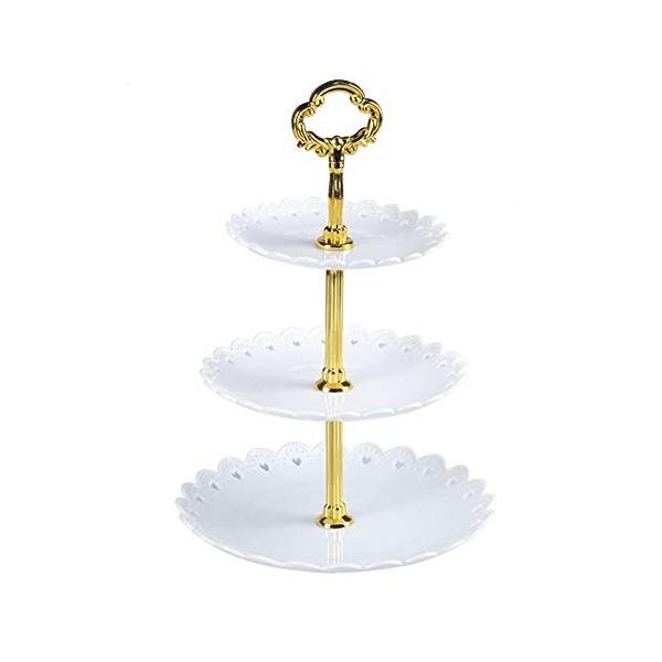 Ragem ケーキスタンド フルーツ スタンド 3段 お菓子皿 アフタヌーンティースタンド カップケーキスタンド