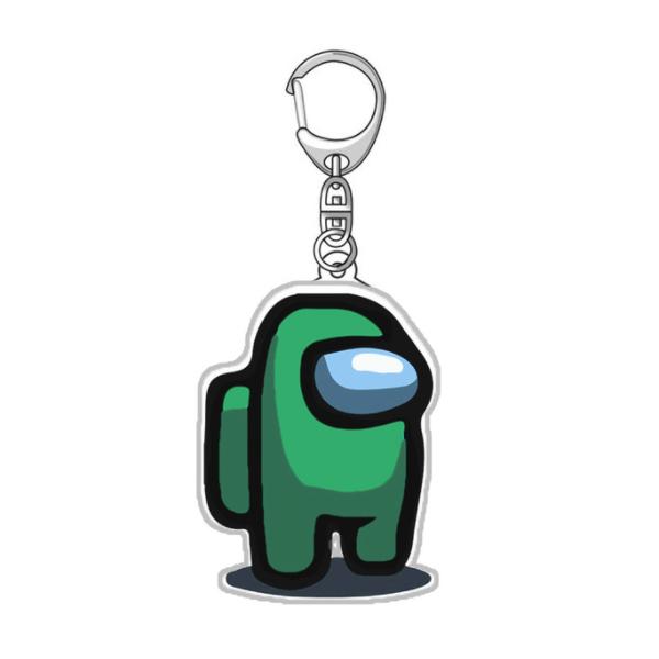 だま屋 Among Us キーホルダー グッズ アクリル 宇宙人狼 カラフル ギフト キー ホルダー 装飾 アクセサリー キーリング アマングアス アマンガス アモングアス 緑