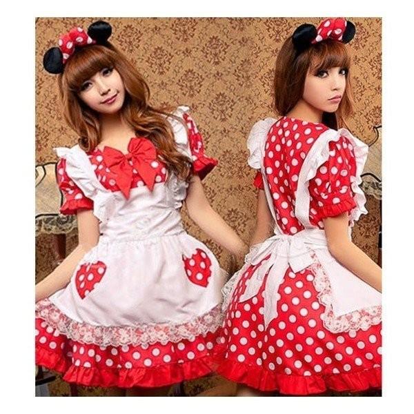 ミニー コスプレ メイド服 ディズニー ミニーちゃん ミニーマウス コスチューム水玉 ドット Dejapan Bid And Buy Japan With 0 Commission