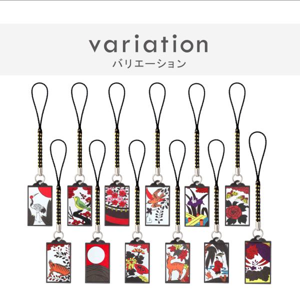 花札モチーフ アクリルストラップ 和風デザイン 携帯ストラップ 根付 スマホアクセサリー 台紙付き OPP袋入 花札好き 大王製作所