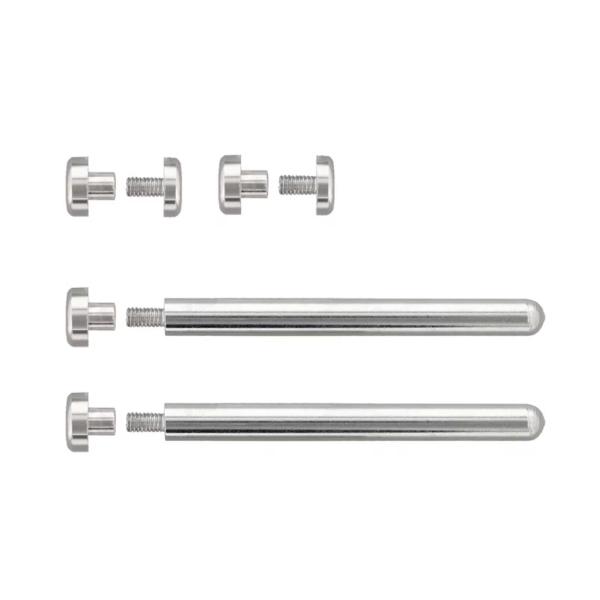 フォトスタンドパーツ アクリルフレーム金具 メスネジ×オスネジ留め具×脚60mmパーツ 8点セット フレームパーツ シルバー 大王製作所
