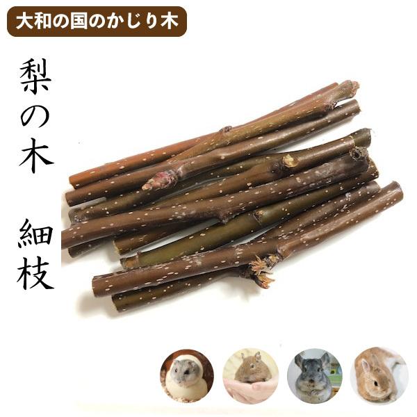 国産 かじり木 奈良 大和の国の 梨の木 細枝70g(直径 約1-1.5cm以下×約