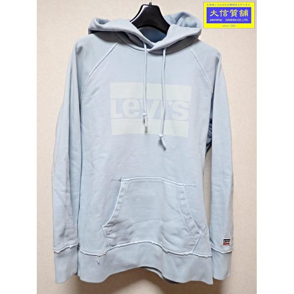 LEVIS リーバイス メンズ パーカー フーディー プルオーバー S ウォーターブルー 中古B+ 【送料無料】 A-7927