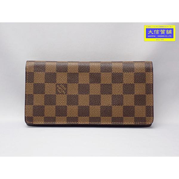 ダミエ・エベヌ ポルトフォイユ・ブラザ 二つ折り 長財布 N60017 LOUIS VUITTON ルイ ヴィトン ダミエ エベヌ ポルトフォイユ
