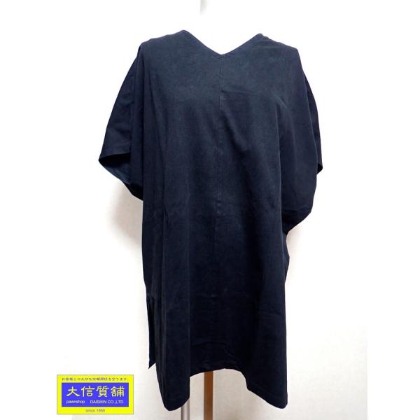 MUJI 無印良品 レディース ノースリーブ Vネック ビッグシルエット Tシャツ M 黒 中古B 【送料無料】 A-8723