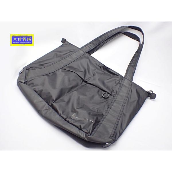 NIKE ナイキ ショルダーバッグ ナイロンキャンバス ブラック×ネオングリーン スポーツバッグ 中古B