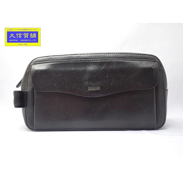 BALLY バリー メンズ クラッチバッグ ハンドバッグ レザー ブラック 中古B 【送料無料】 A-9286