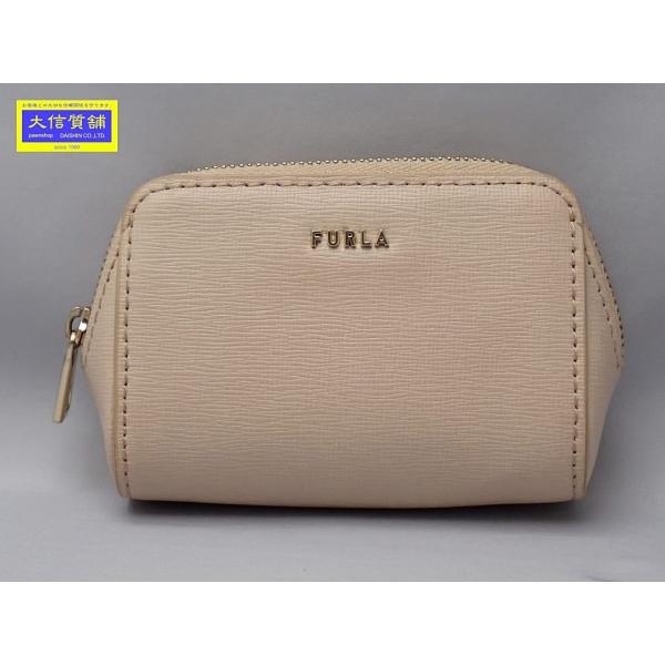 FULRA フルラ ミニポーチ EAW3LN1 レザー ピンクベージュ 中古B+ 【送料無料】 A-9291
