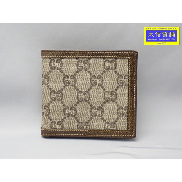 GUCCI PLUS オールドグッチ 二つ折り財布 ブラウン 中古B 【送料無料】 A-9294【質屋出品】 GUCCI（グッチ） GUCCI PLUS オールドグッチ 二つ折り財布 ブラウン