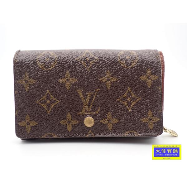LOUIS VUITTON ルイ・ヴィトン モノグラム ポルトフォイユ トレゾール M61736 L字ファスナー 二つ折り財布  中古C 【送料無料】 A-9348