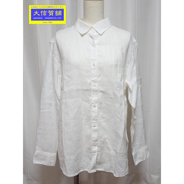 UNIQLO ユニクロ WOMEN プレミアムリネンシャツ XL 475647 ホワイト 未使用品 【送料無料】 A-9365