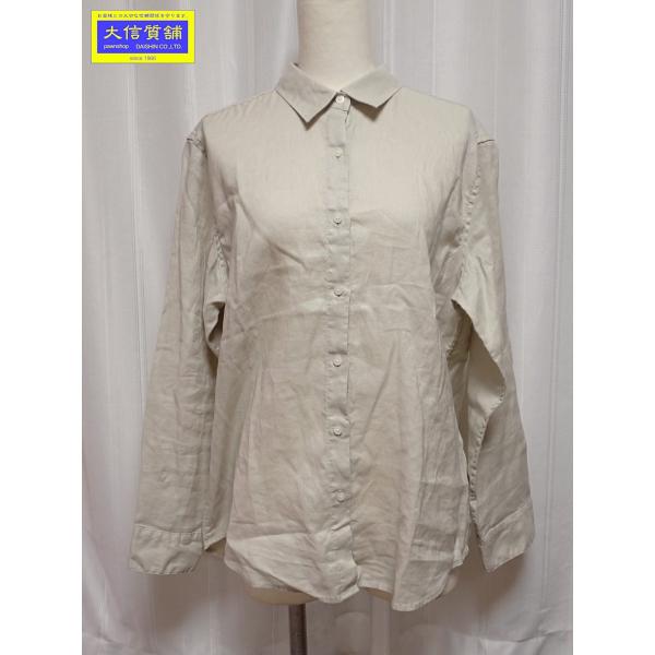 UNIQLO ユニクロ WOMEN プレミアムリネンシャツ XL 475647 ナチュラル 未使用品 【送料無料】 A-9366
