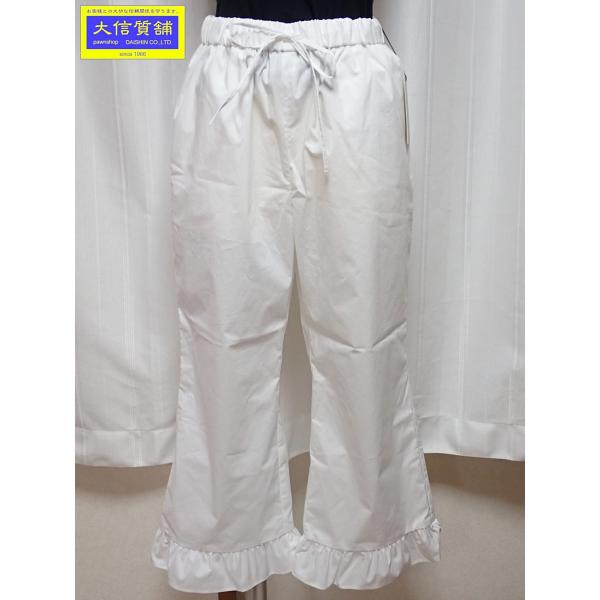 UNITED ARROWS AEWEN MATOPH ユナイテッドアローズ フリルクロップドパンツ 38 ホワイト コットン系 未使用品 【送料無料】 A-9370