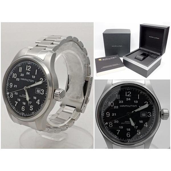 自動巻 Hamilton 腕時計 送料無料 B1781 大信質舗ヤフー店 カーキフィールドオート ブラックダイヤル カーキフィールドオート H ウォッチ B 1781 H メンズ ハミルトン 44ミリ 中古a