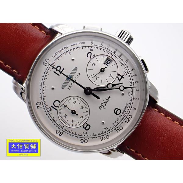 ZEPPELIN ツェッペリン メンズウォッチ 8676-1 SS クロノ 革ベルト 100周年記念シリーズ 未使用品 【送料無料】 B-2389